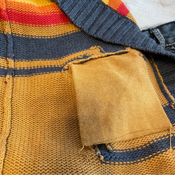 Pendleton Open Cardigan sz small like new mustard navy sweater - Picture 5 of 12